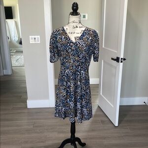 Michael Kor Floral Blue and White Dress